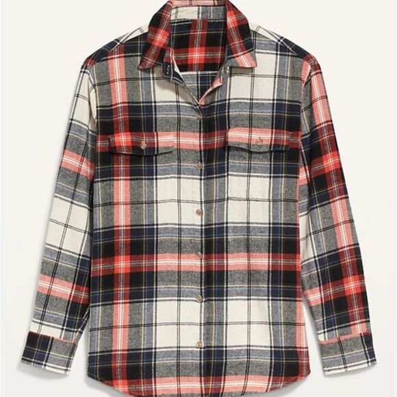 Old Navy Plaid Button Down Shirts - Red, Blue, White - Picture 2 of 14